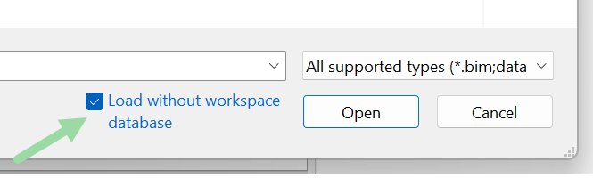 Load without Workspace database